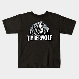 timberwolves basketball gift wolf Kids T-Shirt